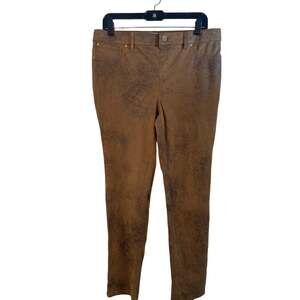 Chicos Vegan Suede Leather Pants Chicos Size 1 8 Boho Western Rugged Biker Fall